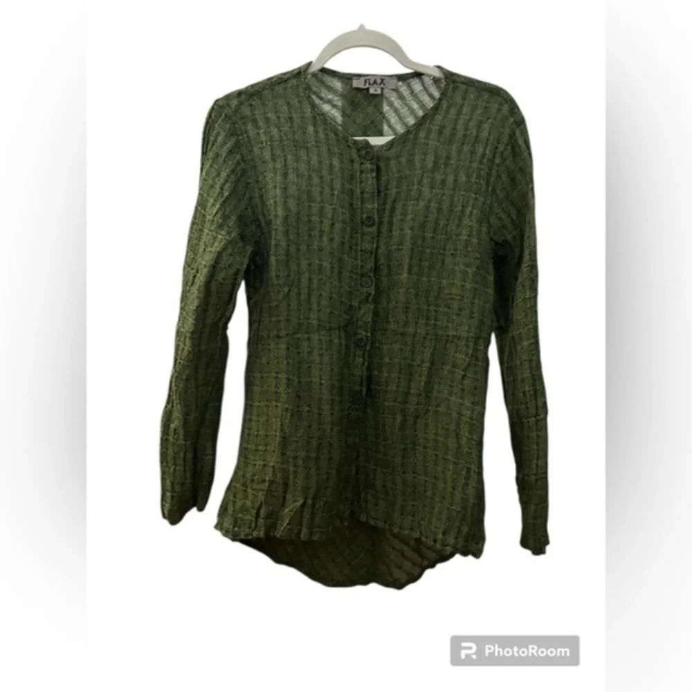 EUC Flax Button Front Tunic, Small
